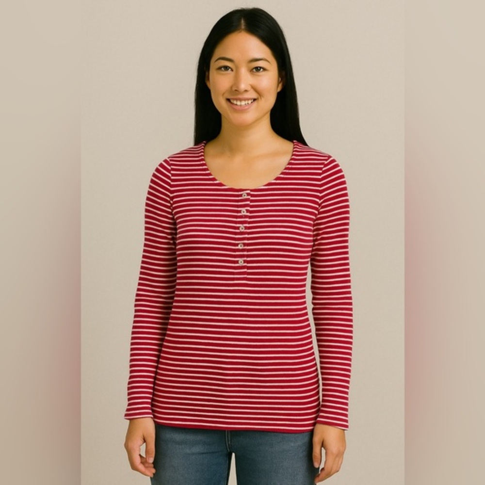 Red Striped Long Sleeve Top
